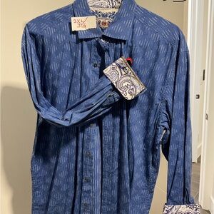 Robert Graham Blue and White Patterned Shirt